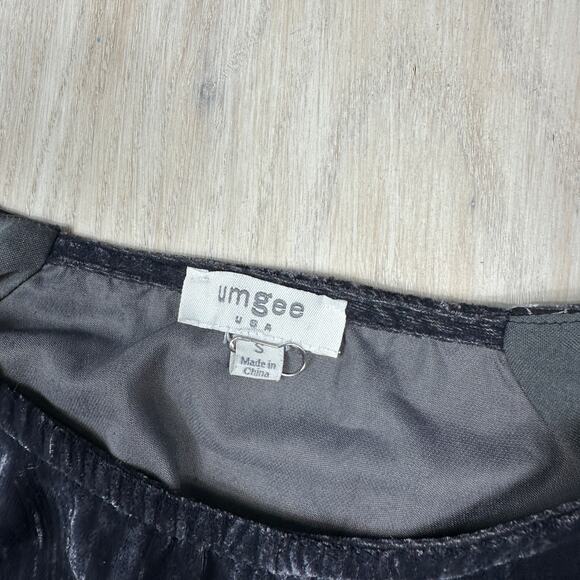 Umgee Floral Burnout Velvet Shift Puff Sleeve Boho Fairy Chic Goth Dress Small - Picture 6 of 14